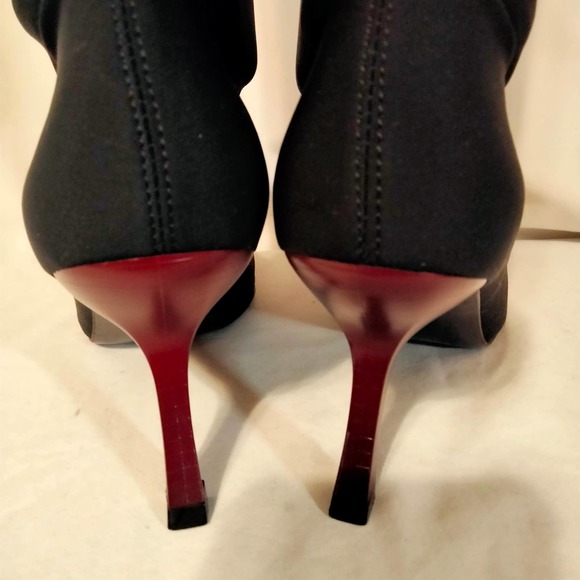 ESPACE by Robert Clergerie Black Stretch Textile Boots with Contrast Heel 7.5 - Picture 7 of 12